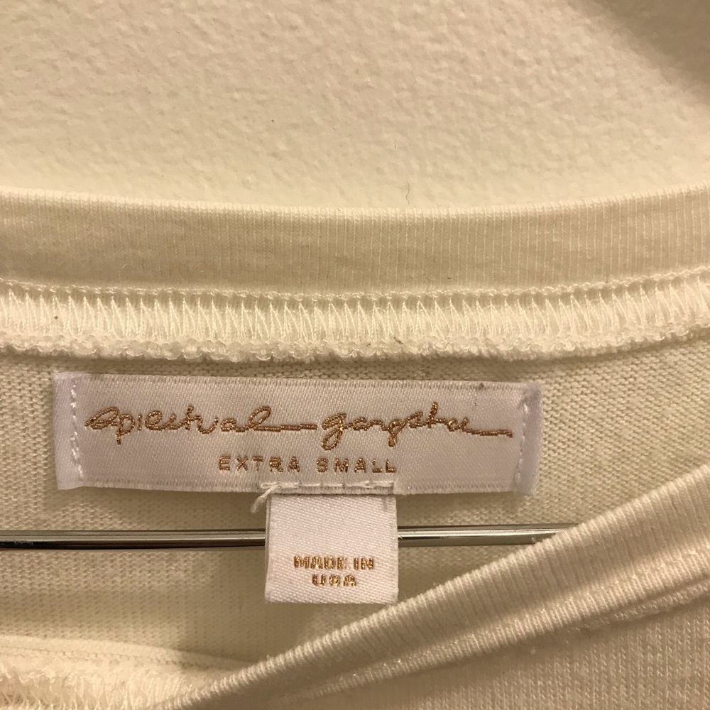 Spiritual Gangster Love More Long Sleeve Top XS white brown script sweatshirt - Picture 8 of 8